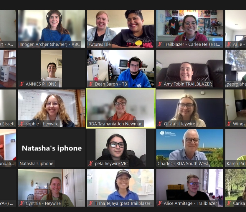 ABC Heywire and Trailblazer finalists virtual meeting with RDA committee members